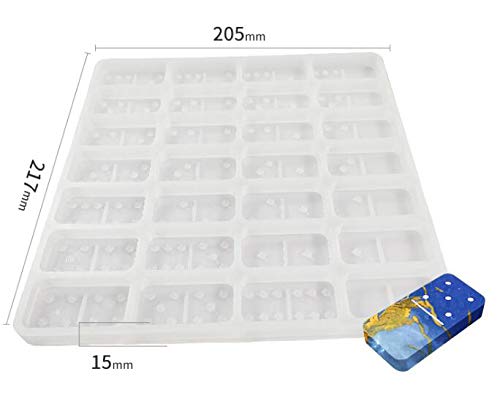 4 confezioni Stampi Domino e Scatole del Domino, 92 cavità Doppio 12 Silicone Colata di Resina Epossidica Stampo Jumbo Stampo in Argilla Scatola di immagazzinaggio per DIY Pendente Fare artigianato