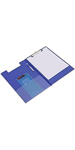 Rapesco A4+ Foldover Clipboard With Storage Pocket - Black PVC Writing Board