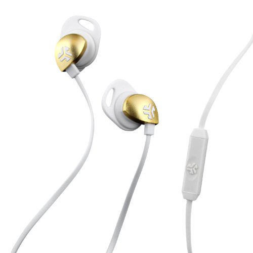 JLab Epic-WHTGLD-Box Audio Epic Earbuds with Massive 13mm C3 Drivers, Easy-to-Use Track Control
