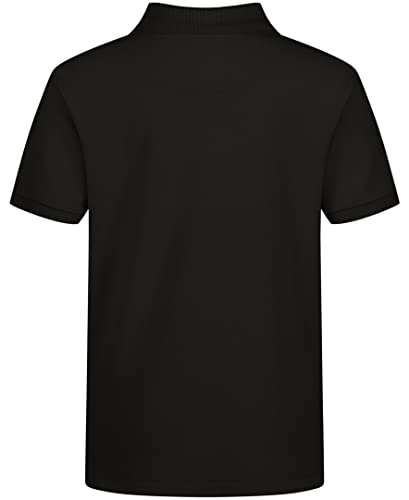 Image of IZOD Boys' School Uniform Short Sleeve Polo Shirt, Button Closure, Comfortable & Soft Pique Fabric