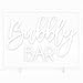 Yippee Daisy Bubbly Bar Sign - Modern Acrylic Sign for Tabletop, Wedding Decor, Table Decorations with Stand for Events & Parties - Clear Acrylic Signs with White Text, 8" x 10"