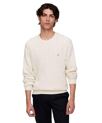 (�g�~�[�q���t�B�K�[) TOMMY HILFIGER �N���V�b�N�P�[�u���N���[�l�b�N�Z�[�^�[ MW33132 MEDIUM �z���C�gYBI