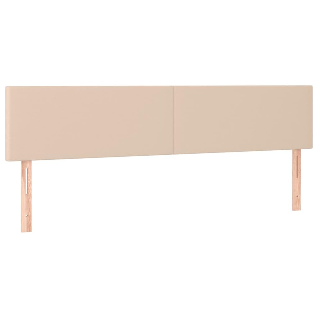 Łóżko kontynentalne ze sztucznej skóry, cappuccino, 200 x 200 cm, z materacem ze sprężynami kieszeniowymi, regulowany zagłówek, łóżko tapicerowane, komfortowe łóżko do sypialni i pokoju