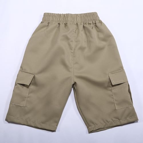 Boys Cargo Shorts for Kids Youth Casual Loose Fit Stretchy Comfortable Outdoor Active Play Short Pants with4
