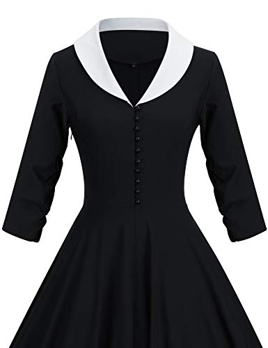 Image of GownTown Womens 1950s Cape Collar Vintage Swing Stretchy Dresses