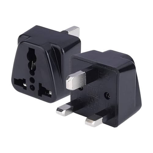Image of MX India to UK Travel Adapter - Type G Plug Converter for Laptops, Cameras, Chargers & Devices - Compatible with UAE, Hong Kong, Dubai - Pack of 2