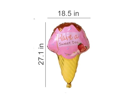Image of 4 Pcs Sweet Donut Balloons, Ice Cream Foil Balloons, Candy Birthday Party Decorations Girls Kids Birthday Baby Shower,Birthday Balloons, Donut theme birthday decorations | ARV ZONE (Icecream 1st)