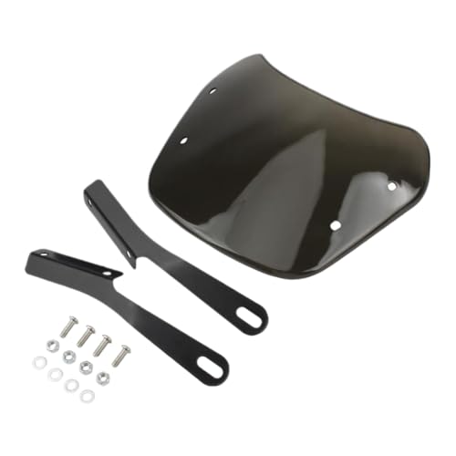 Déflecteur de pare-brise moto rétro noir pour phares ronds 5 à 7 pouces