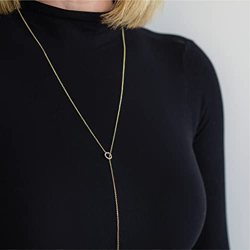 image for Benevolence LA Gold Dipped Lariat Necklace for Women, Candace Cameron 