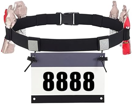 Ceinture De Course à Pied Ceinture De Course Avec Porte-dossard - 6 Porte- Gels - Pour Marathon Et Triathlon - 91cm Aimant Dossard