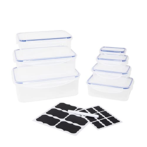 PLENTYFY Frischhaltedosen mit Deckel 14tlg - Brotdosen Set Luftdicht & Auslaufsicher Cover