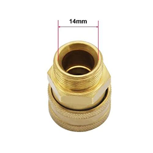 Image of UJEAVETTE Pressure Washer Quick Release Mini M22 Female to 1 /4 Male Brass Coupling