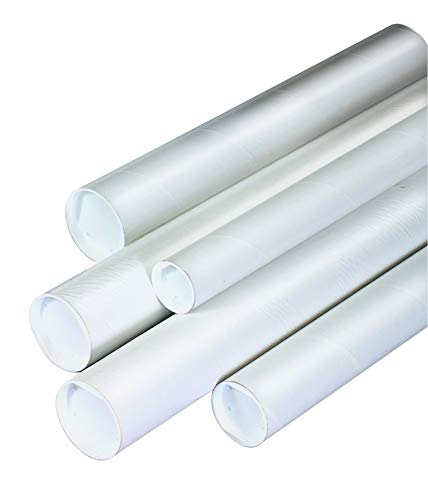 Aviditi Cardboard Tubes With Caps, 24"L X 2"W X 2"H, Pack Of 50 | Poster Tube For Mailing And Storage Of Blueprints, Artwork, Crafts, Long Art Holder, 24 Inches #TOP3
