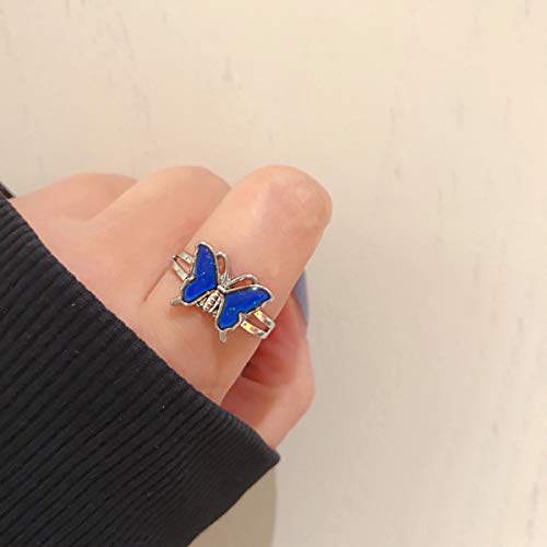 Mood Rings 2 Pcs Heart-Shaped and Turtle Dinosaur Unicorn Horse Ring Color Change Eyes Emotion Feeling Finger Ring Butterfly Moon and Star Mood Rings Size Adjustable for Womens Girls4