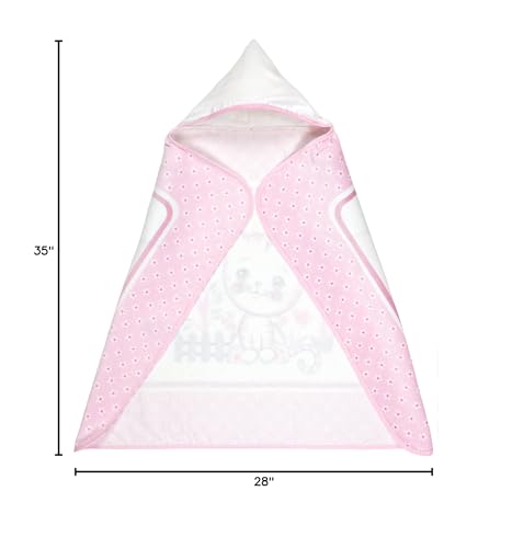 Image of Softerry Baby and Toddler Hooded Towel 28in x 35in - 100% Soft Cotton - Ultra Absorbent Terry and Velour for Bath or Beach (Little Kitty, One Towel)