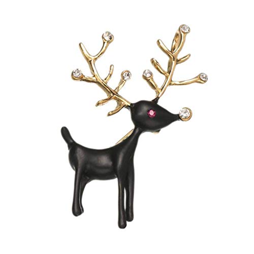 Broche cerf Sika Noir accessoire idéal pour fixer un châle ou une écharpe