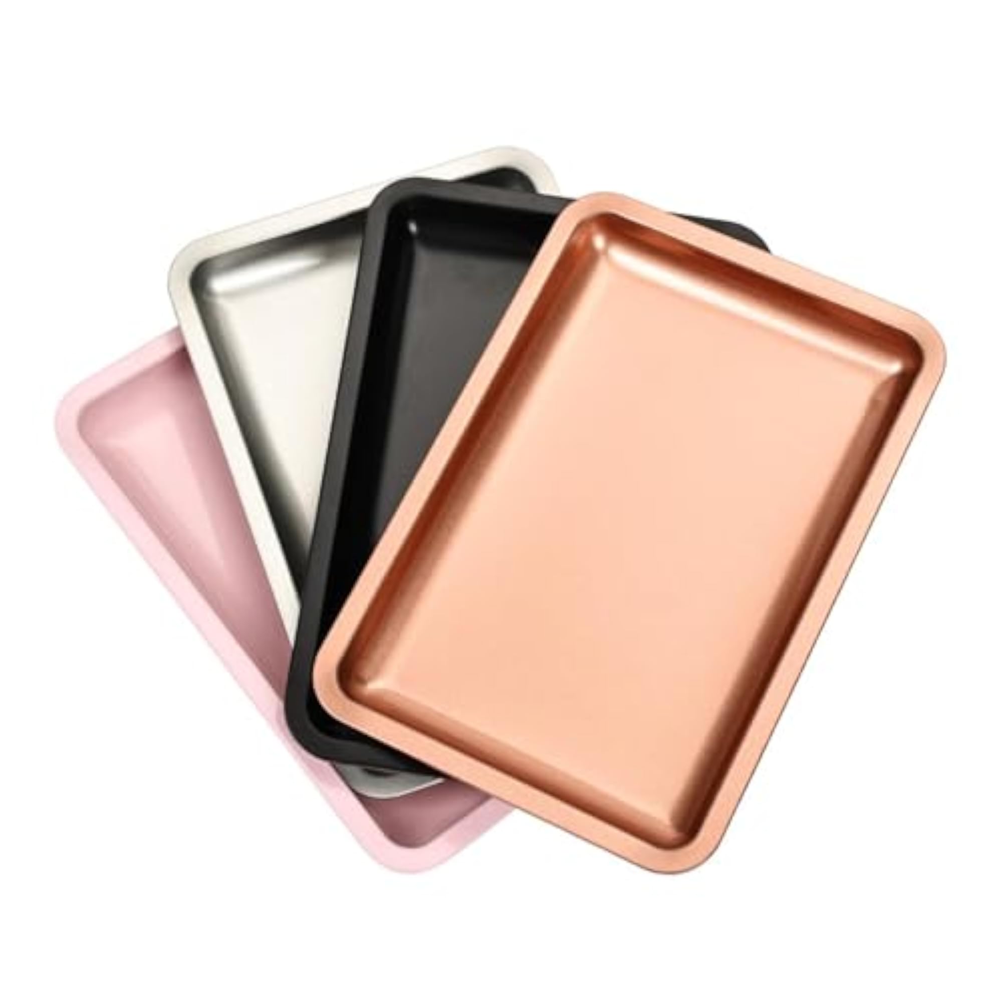 4xVanity Tray Stainless Steel Tray for Nail Art Tools