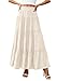 PRETTYGARDEN Boho Maxi Skirts for Women Trendy Summer 2026 Spring Long Flowy A Line Tiered Skirt Beach Vacation Clothes Dress (Beige,Small)