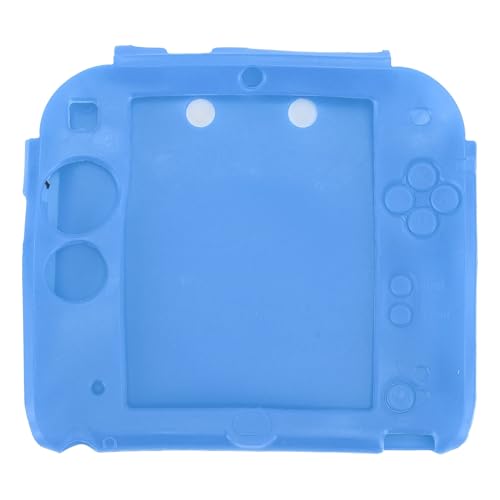 Image of Handheld Game Console Silicone Cover for 2DS Soft Protective Case Scratch with Top Bottom Screen Protector (Blue)