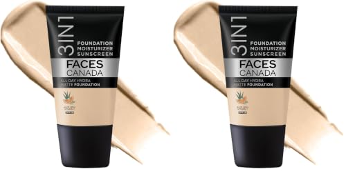 Image of FACES CANADA All Day Hydra Matte Foundation - Mini | 3in1 Foundation + Moisturizer + SPF 30 | 24 HR Aloe Hydration & Vitamin C | 10HR Wear | Medium to High Buildable Coverage | Absolute Ivory (18 ml)