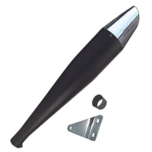 NEW RIDER Bike 24M Silencer Exhaust Glasswool Dolphin Black Front Chrome Bullet Filter Exhaust With Zed Clamp & Bush for Royal Enfield Bullet Classic 350-image-46