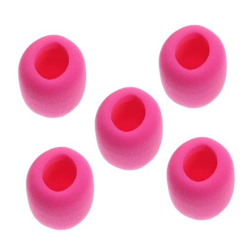 BESPORTBLE 5 piezas Cubiertas de Micrófono de Esponja Filtro Antiviento Rosa para Micrófonos Material Duradero y Elástico para Grabaciones Ktv y Entrevistas