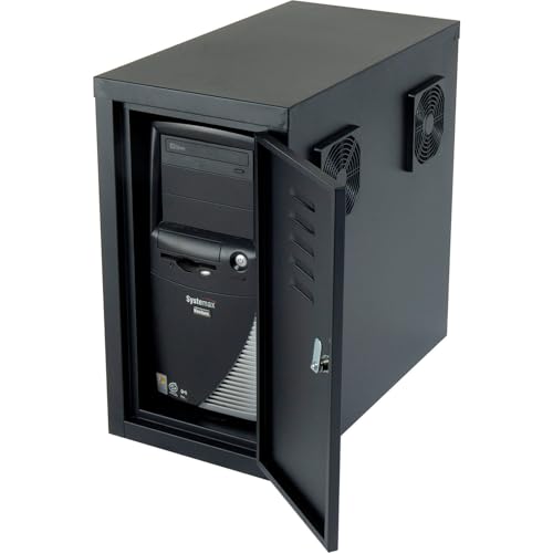 Global Industrial Orbit CPU Computer Enclosure Cabinet Puertas frontales y traseras con 2 ventiladores de escape Negro miniatura 1
