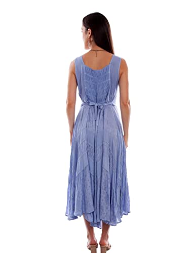 Image of Scully Ash Grey Full Length Lace-Up Front Womens Sleeveless Dress HC118