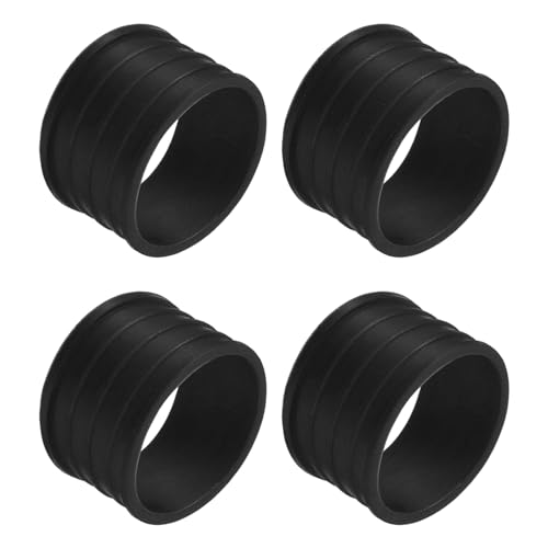 M METERXITY 4 Pack Badminton Racket Handle Grip Ring - Rubber Anti-Slip Fix Ring Grip Band, Apply to Badminton Tennis Rackets/Handles (Black)