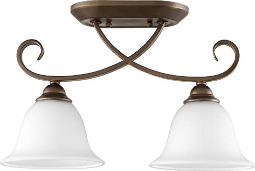 Quorum 3253-2-186 Transitional Two Light Ceiling Mount From Celesta Collection In Bronze / Dark Finish, 16.25 Inches, 10.75X16.25X7.00 #TOP11