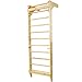 Lunanniu Wooden Swedish Ladder Wall Set, Wooden Swedish Ladder with Adjustable Pull-up Bar, Stall Bars Set for Physical Therapy & Gymnastics, Beech and Pine Wood, Natural