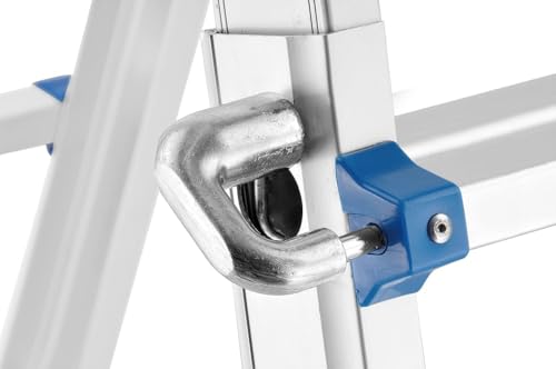 Teleskopleiter aus Aluminium, 3,98 m, leicht, 4 x 4 cm, multifunktional, faltbar, mit Bücherregal