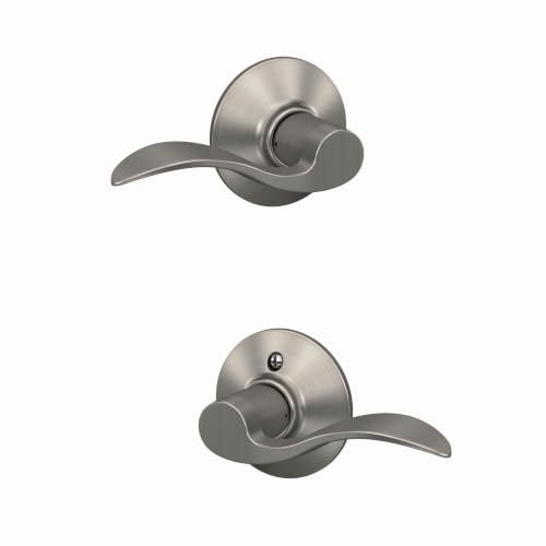 Image of SCHLAGE Accent Hall /Closet Passage Door Handle, Reversible, Satin Nickel
