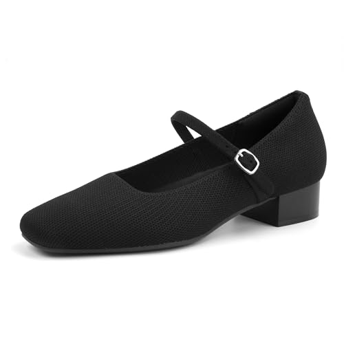 NIEARDAN Knit Square Toe Mary Jane