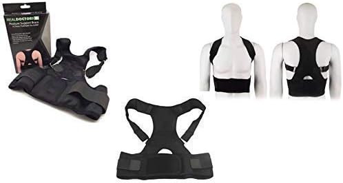 PAXMAX Real Doctor Posture Corrector, Shoulder Back Support Belt for Men and Women (Black) -XL