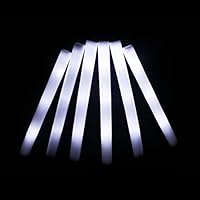 KUMUNDO – LED-Sticks, LED-Sticks für Hochzeiten, Leuchtstäbe, Leuchtstäbe für Partys – Länge 48 cm – Leuchtstäbe aus Schaumstoff mit weißer LED (50 Stück)