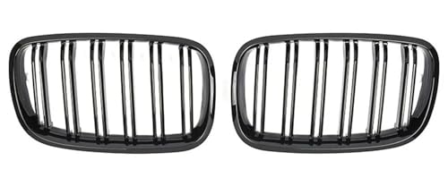 Car Front Grille Grills Glossy Black Front Kidney Double Slat Grill Grille For BMW For X5 E70 2007-2013 For X6 E71 E72 2008-2014 Car Accessories Front Grill(Glossy Black)