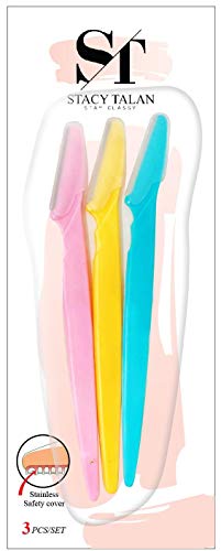 Stacy Talan Womens Eyebrow Razor for womens Hair Trimmer Shaver Facial Razor Tool, Eyebrow Razor, and Facial Razor with Precision Cover, Pack Of 6 (total count 18 pcs)