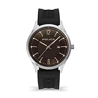 Police Laser Mens Watch with Blue Dial and Black Silicone Strap, 44mm Stainless Steel Case in Branded Watch Box PEWJN2194401-2 Year Warranty