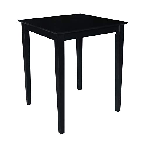 International Concepts Solid Wood Dining Table With Shaker Legs, 30 By 30 By 36-Inch, Black #TOP2