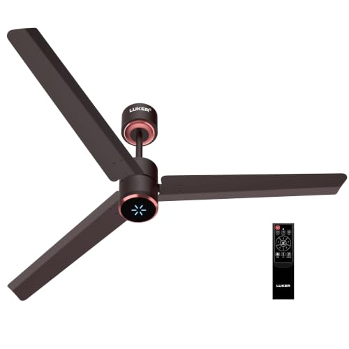 Image of LUKER JVLuker USA Aerozen Prime1200mm BLDC Ceiling Fan with IR Remote BEE 5 Star 65% Energy Saving High Air Delivery Low Noise LED Indicator Reverse Mode for Living (Baker Brown-Black-Baker Brown)