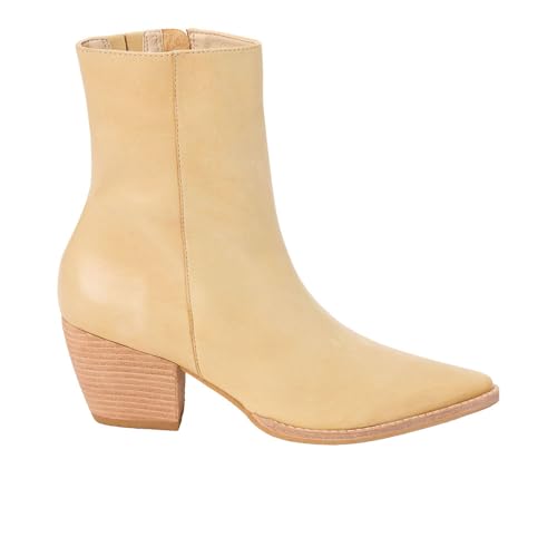 Image of Matisse Womens Caty Pointed Toe Casual Boots Ankle Mid Heel 2-3 inch - Beige