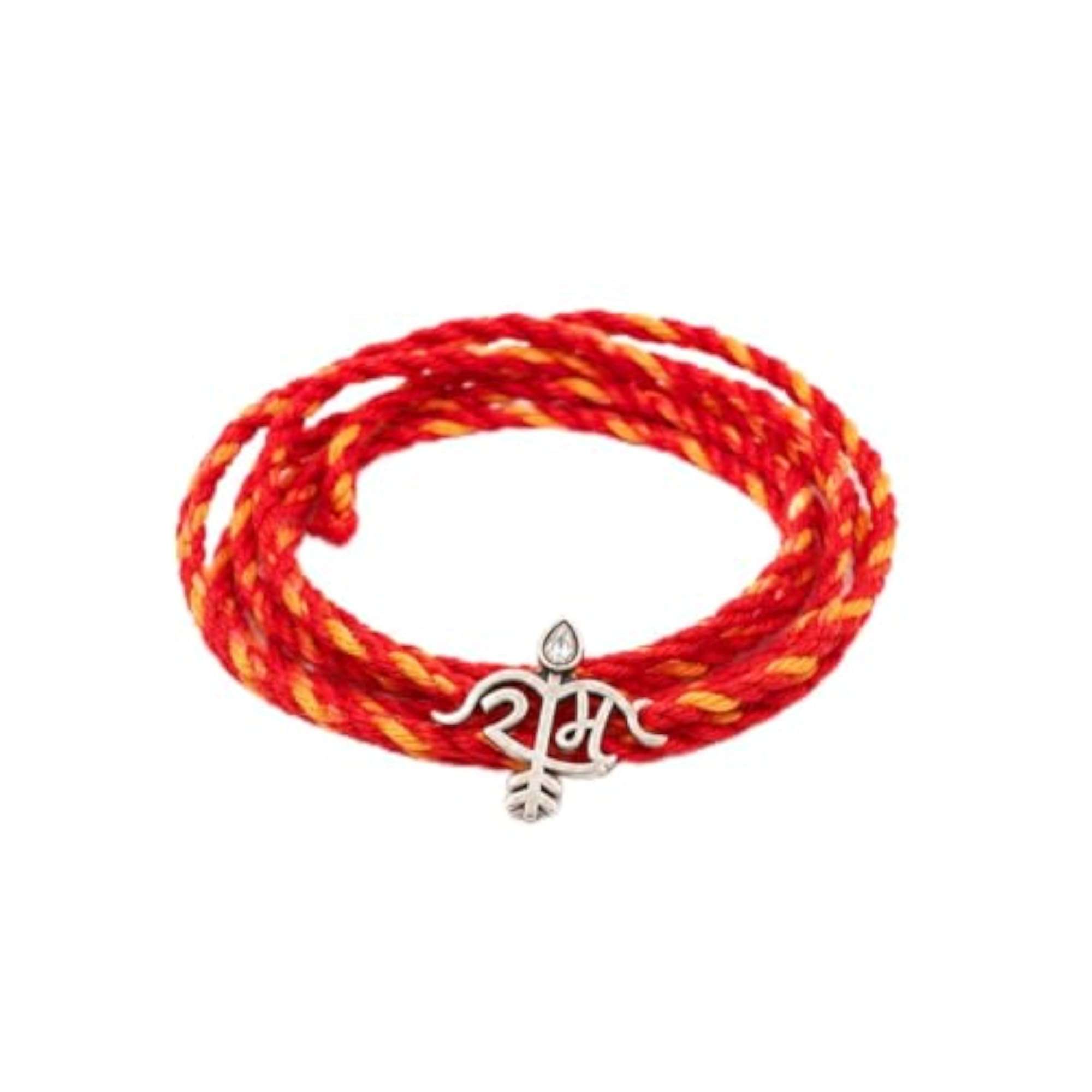 925 Solid Sterling Silver Rakhi with Shri Ram Dhanush Baan Design