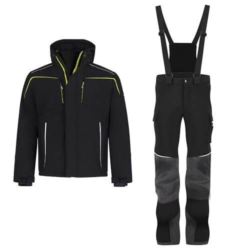 BWOLF Winter-Arbeitsset Herren – Gefütterte Softshelljacke & Thermohose, Wind- & Wasserdicht