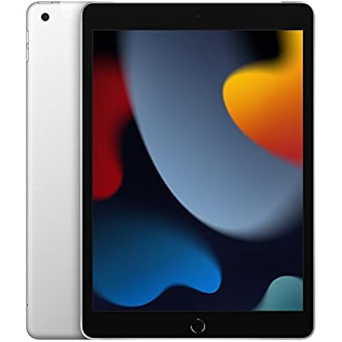Apple iPad (9th Generation): with A13 Bionic chip, 10.2-inch Retina Display, 64GB, Wi-Fi + 4G LTE Cellular, 12MP front/8MP Back Camera, Touch ID, All-Day Battery Life – Silver