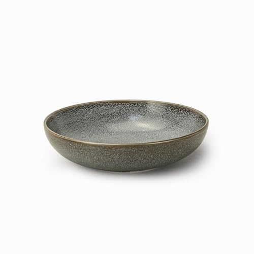 Cuisine Art Stoneware Serving Bowl 23 cm Olive Green | Premium Durable Ceramic Bowl with Stone Finish for Salads Pasta Rice Fruits & Snacks | Microwave Dishwasher & Freezer Safe Dinnerware Bowl
