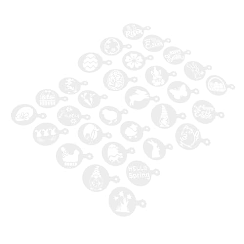 COLLBATH Latte Art Molds for Coffee 30pcs Stencils Templates Milk Spray Templates for DIY