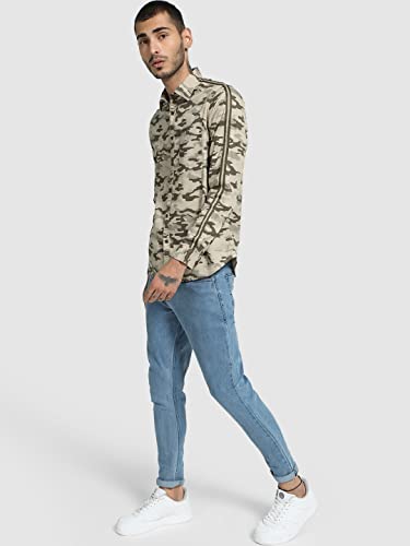 Image of Lee Cooper Men's Checkered Regular fit Casual Shirt (1001966952001 Beige S)