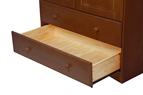 Palace Imports 100% Solid Wood Smart Wardrobe/Armoire/Closet, Mocha Color, 40" W x 72" H x 21" D, 1 Clothing Rods, 1 Lock, 2 Drawers Included