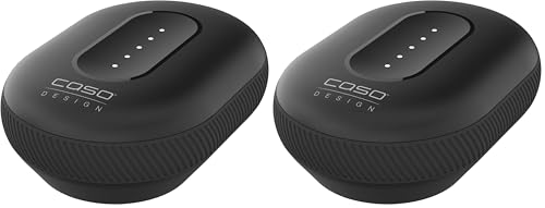 CASO Click & Power - Einzelakku für CASO Click-Serie, 5 Lichtstufen (20-100%), inkl. USB-C Kabel, Schwarz (Packung mit 2)